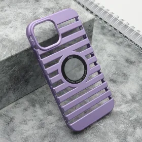 Futrola - maska LINES LOGO CUT za iPhone 15 (6.1) ljubicasta (MS).