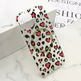 Futrola - maska LEOPARD MagSafe za iPhone 15 (6.1) roze (MS).