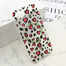 Futrola - maska LEOPARD MagSafe za iPhone 16E (6.1) roze (MS).