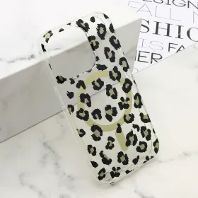 Futrola - maska LEOPARD MagSafe za iPhone 15 Pro (6.1) crna (MS).