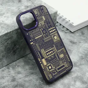 Futrola - maska MACHINERY za iPhone 14 (6.1) ljubicasta (MS).