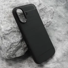 Silikonska futrola - maska BRUSHED za iPhone 16 (6.1) crna (MS).