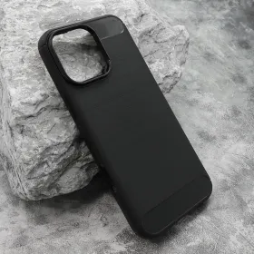 Silikonska futrola - maska BRUSHED za iPhone 16 Pro Max (6.9) crna (MS).