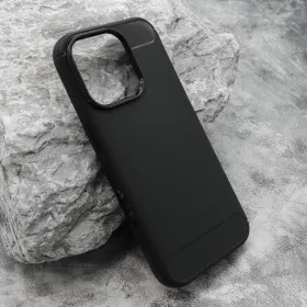 Silikonska futrola - maska BRUSHED za iPhone 16 Pro (6.3) crna (MS).