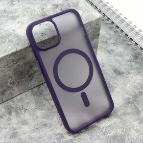 Futrola - maska SILKY MAGSAFE mat za iPhone 14 (6.1) ljubicasta (MS).