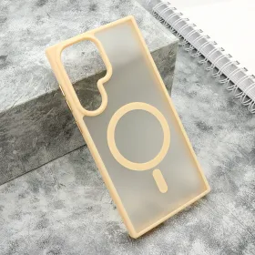 Futrola - maska SILKY MAGSAFE mat za Samsung Galaxy S23 Ultra roze (MS).