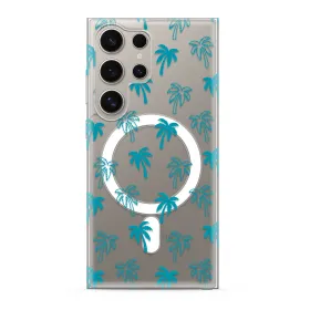 Futrola - maska silikonska print MagSafe za Samsung S928 Galaxy S24 Ultra 5G palm (MS).