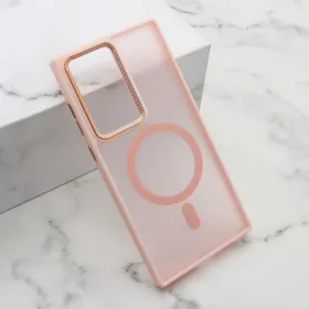 Futrola - maska SILKY MAGSAFE II za Samsung Galaxy S23 Ultra roze (MS).