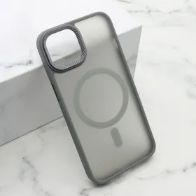 Futrola - maska SILKY MAGSAFE II za iPhone 14 (6.1) siva (MS).