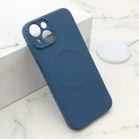 Futrola - maska VELVET TOUCH MagSafe za iPhone 14 (6.1) plava (MS).