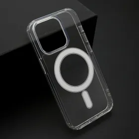 Futrola - maska STANDARD MagSafe (sa IC) za iPhone 15 Pro (6.1) providna (bela) (MS).