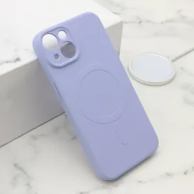 Futrola - maska VELVET TOUCH MagSafe za iPhone 15 (6.1) ljubicasta (MS).