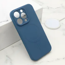 Futrola - maska VELVET TOUCH MagSafe za iPhone 15 Pro (6.1) plava (MS).