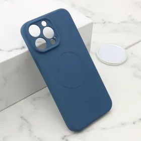 Futrola - maska VELVET TOUCH MagSafe za iPhone 15 Pro Max (6.7) plava (MS).