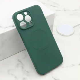Futrola - maska VELVET TOUCH MagSafe za iPhone 14 Pro Max (6.7) tamno zelena (MS).
