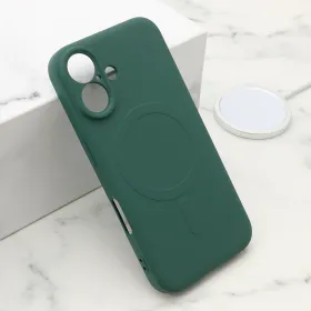 Futrola - maska VELVET TOUCH MagSafe za iPhone 16 (6.1) tamno zelena (MS).