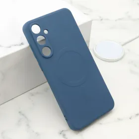 Futrola - maska VELVET TOUCH MagSafe za Samsung A556 Galaxy A55 5G plava (MS).