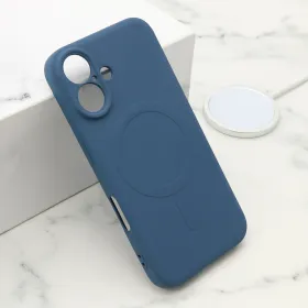 Futrola - maska VELVET TOUCH MagSafe za iPhone 16 (6.1) plava (MS).