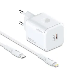 Kucni punjac Moxom MX-HC164 PD 20W Type-C na Lightning beli (MS).