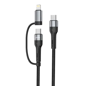 USB data kabl Superior SU-K106 2in1 Type-C na Type-C/Lightning 1m crni (MS).