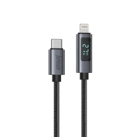 USB data kabl Superior SU-K107 pleteni 27W 3A Type-C na Lightning sa LED ekranom 1m crni (MS).