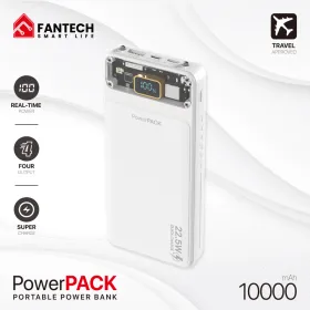 Power bank Prenosiva baterija Fantech T1 10000mAh QC, PD, 22.5W beli.