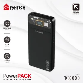 Power bank Prenosiva baterija Fantech T1 10000mAh QC, PD, 22.5W crni.