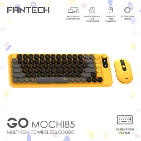 Combo mis tastatura wireless Fantech WK-898 GO mochi85 zuta.