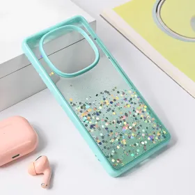 Futrola - maska Frame Glitter za Xiaomi Redmi Note 14 Pro 5G mint.