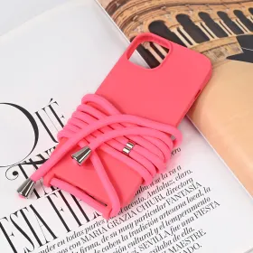 Futrola - maska Crossbody za iPhone 15 6.1 pink.