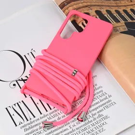 Futrola - maska Crossbody za Samsung S938 Galaxy S25 Ultra pink.