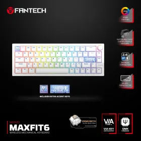 Tastatura Mehanicka Gaming Fantech MK920 RGB Maxfit 6 Wireless bela (Brown switch).