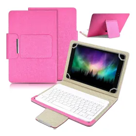 Futrola - maska sa Bluetooth Tastaturom Leather za Tablet 10" Univerzalna pink.