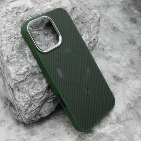 Futrola - maska CARBON MagSafe za iPhone 16 Pro Max (6.9) zelena (big camera) (MS).