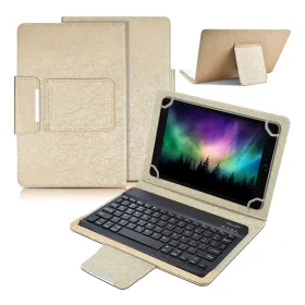 Futrola - maska sa Bluetooth Tastaturom Leather za Tablet 10" Univerzalna zlatna.