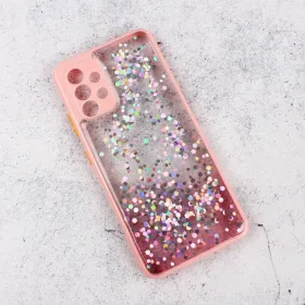 Futrola - maska Frame Glitter za Samsung A325 Galaxy A32 4G (EU) roze.