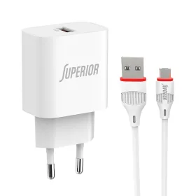 Kucni punjac Superior CO-BA21A Fast QC3.0 18W 3A Micro USB beli (MS).