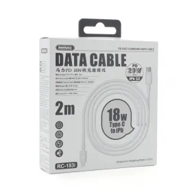 USB Data kabl Remax RC-183 PD 20W Type C na iPhone lightning 2m beli.