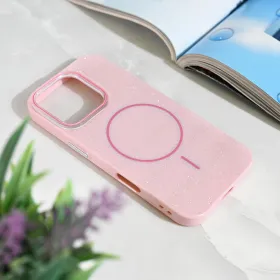 Futrola - maska Magsafe Sparkle Dust za iPhone 16 Pro 6.3 roze.