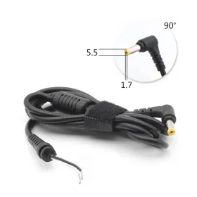 Konektor punjaca za laptop sa kablom 5.5 x 1.7 ugao 90.