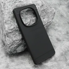 Silikonska futrola - maska BRUSHED za Xiaomi Redmi Note 14 Pro 4G crna (MS).