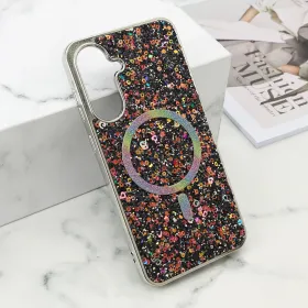 Futrola - maska GLAM GLOW MagSafe za Samsung A366 Galaxy A36 5G crna (MS).
