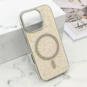 Futrola - maska GLAM GLOW MagSafe za iPhone 16 Pro (6.3) zlatna (MS).