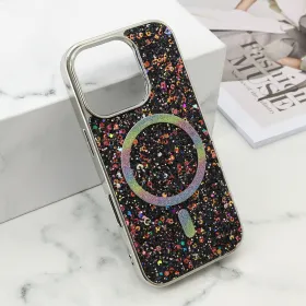 Futrola - maska GLAM GLOW MagSafe za iPhone 16 Pro (6.3) crna (MS).