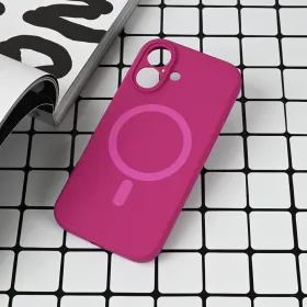 Futrola - maska Magsafe Pure color za iPhone 16 6.1 tamno pink.