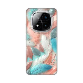 Silikonska futrola - maska print za Xiaomi Redmi Note 14 Pro Plus 5G (EU) Pastel Feathers.