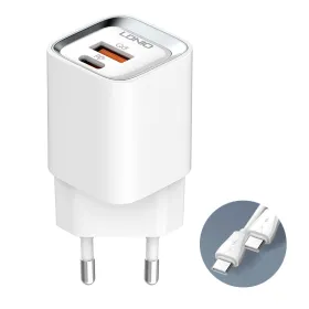 Kucni punjac LDNIO A2317C, 3.6A, QC3.0 18W, PD 30W sa Type C na Type C kablom beli.