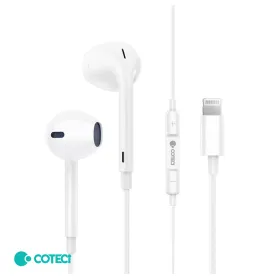 Slusalice Coteci MS-031 za iPhone lightning bele.