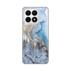 Silikonska futrola - maska print za Huawei Honor X8a Blue Gold Marble.