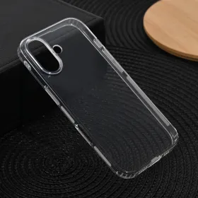Silikonska futrola - maska Ultra Thin with pluggy za iPhone 17 6.3 Transparent.